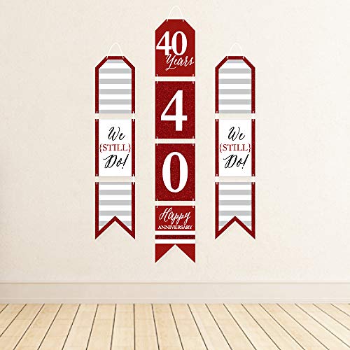 Big Dot of Happiness We Still Do - 40th Wedding Anniversary - Hanging Vertical Paper Door Banners - Anniversary Party Wall Decoration Kit - Indoor Door Decor