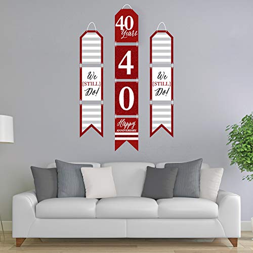 Big Dot of Happiness We Still Do - 40th Wedding Anniversary - Hanging Vertical Paper Door Banners - Anniversary Party Wall Decoration Kit - Indoor Door Decor