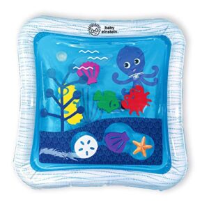 baby einstein octopus water play mat – safety fill line, tummy time activity & sensory-toy for babies newborn and up, blue
