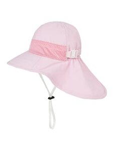 baby sun hat toddler kids girls sun hat upf 50+ protection beach hat wide brim neck flap adjustable fishing hats for girls boys pink 2-6t