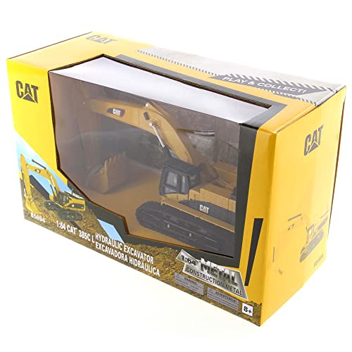 1:64 Caterpillar 385C L Hydraulic Excavator - Construction Metal Series by Diecast Masters - 85694 - Play & Collect - Functioning Boom, Arm, and Bucket - Made of Diecast Metal with Some Plastic Parts