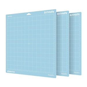 cutting mats for cricut, diymate 3 pack 12×12 inch light grip adhesive cutting mats for cricut maker 3/maker/explore 3/air 2/air/one, quilting cutting mats accessories replacement