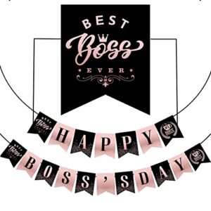 happy boss’s day banner party decorations supplies – international boss day hanging banner number 1 boss decoration banner best boss ever party decor