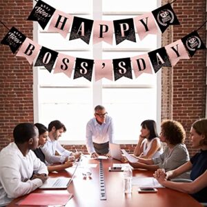 Happy Boss’s Day Banner Party Decorations Supplies - International Boss Day Hanging Banner Number 1 Boss Decoration Banner Best Boss Ever Party Decor