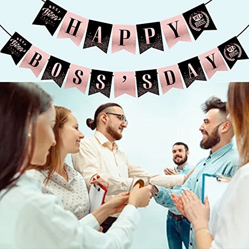 Happy Boss’s Day Banner Party Decorations Supplies - International Boss Day Hanging Banner Number 1 Boss Decoration Banner Best Boss Ever Party Decor