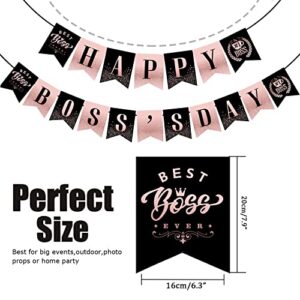 Happy Boss’s Day Banner Party Decorations Supplies - International Boss Day Hanging Banner Number 1 Boss Decoration Banner Best Boss Ever Party Decor