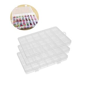 saim plastic organizer container box 24 compartments jewelry storage box with adjustable dividers for bead rings jewelry display organizer 3pcs