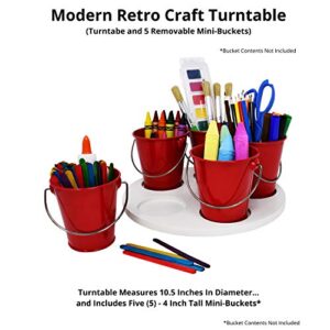Craft Storage Turntable by Modern Retro - The Lazy Susan Art Craft Organizer Storage Bins - Organizers & Storage Containers for Crafts, Scissors, Kids Crayon Organizer Caddy! (Vivid Pink)
