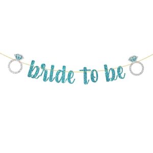 webenison bride to be banner, bride shower party supplies, engagement bachelorette wedding party decorations blue glitter