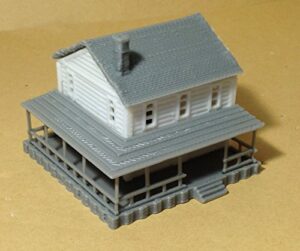 outland models train railway layout country 2-story house white n scale 1:160