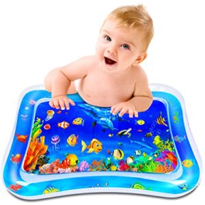 tummy time water mat sensory toys, gifts for baby, baby activity center stimulation 3 to 12 months baby growth, baby water play mat for infants and toddlers