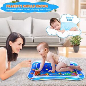 Tummy Time Water Mat Sensory Toys, Gifts for Baby, Baby Activity Center Stimulation 3 to 12 Months Baby Growth, Baby Water Play Mat for Infants and Toddlers