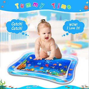 Tummy Time Water Mat Sensory Toys, Gifts for Baby, Baby Activity Center Stimulation 3 to 12 Months Baby Growth, Baby Water Play Mat for Infants and Toddlers