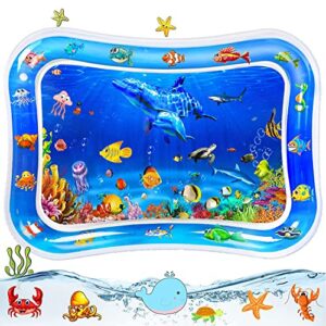 Tummy Time Water Mat Sensory Toys, Gifts for Baby, Baby Activity Center Stimulation 3 to 12 Months Baby Growth, Baby Water Play Mat for Infants and Toddlers