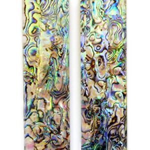 1 Pair of 140x38x6mm New Zealand Paua Abalone Veneer Acrylic Knife Blank Handle Holder (Green Abalone-Normal No Handling, 140mmx38mmx6mm)