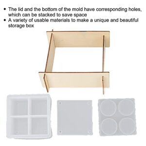 Multilayer Storage Box Mold Set Silicone Trinket Organizer Holder Mold Stackable Flexibility and Durable Use Molds to Make Unique Jewelry Box, Lipsticks Holder Organizer