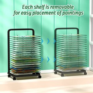 ZXMOTO Art Drying Rack Steel Drying Painting Racks Double Sided Wire Drying Shelf, 20 Shelves, 29x19x3 Inches