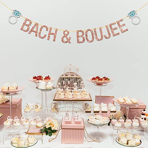 Deloklte Bach & Boujee Banner-Bridal Shower,Bachelorette Party Decorations Banner-Bach Party Decorations,Bachelorette Party supply,Rose Gold