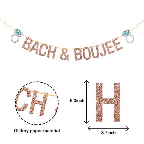 Deloklte Bach & Boujee Banner-Bridal Shower,Bachelorette Party Decorations Banner-Bach Party Decorations,Bachelorette Party supply,Rose Gold