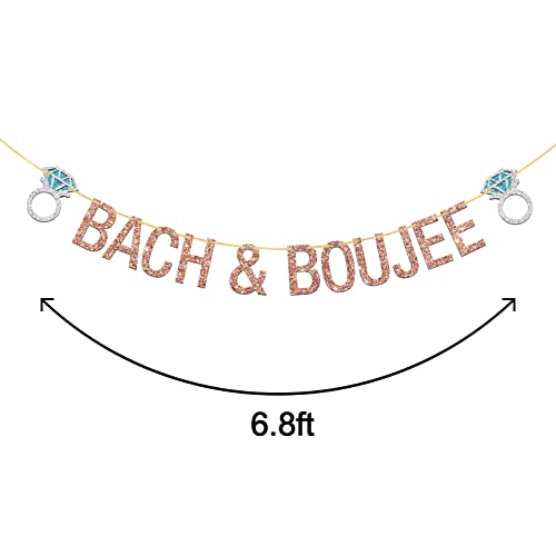 Deloklte Bach & Boujee Banner-Bridal Shower,Bachelorette Party Decorations Banner-Bach Party Decorations,Bachelorette Party supply,Rose Gold