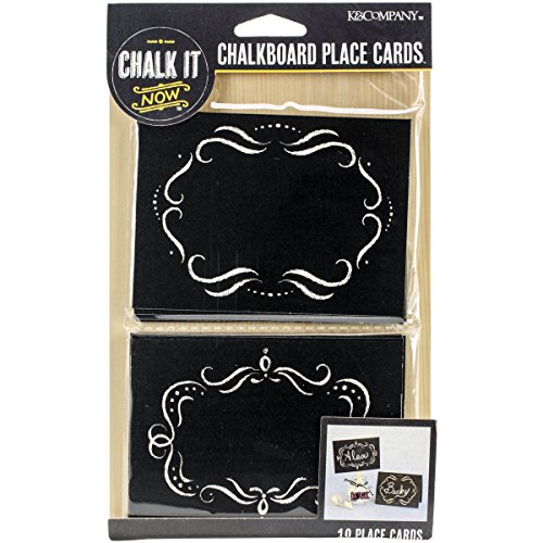 K&Company Chalk-It-Now Chalkboard Place Cards (10 Pack), 2.75"