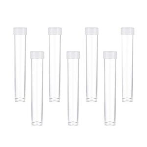 Craftdady 200Pcs Clear Plastic Tube Bead Containers Transparent Storage Test Tubes with Caps 2.99x0.53" (76x13.5mm)