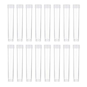 Craftdady 200Pcs Clear Plastic Tube Bead Containers Transparent Storage Test Tubes with Caps 2.99x0.53" (76x13.5mm)