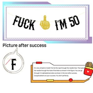 I'm 50th banner, Funny 50 Years Old Birthday Banner, 50th Birthday Party Decor, 50th Birthday Decorations for Men Women, Funny for 50th Birthday/Wedding Anniversary Party Decorations