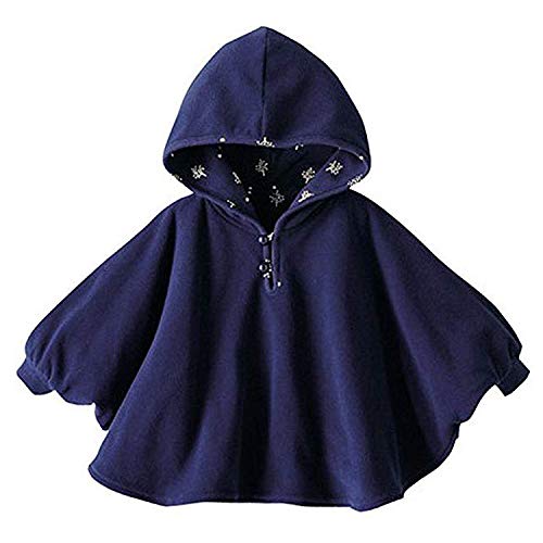 TSWRK Baby's Double-side Wear Cape Coat Snowsuit Warm Poncho for Girls Boys Toddlers(0-3Years) (DeepBlue, Medium(1-3Year))