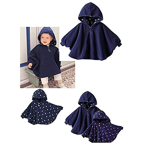 TSWRK Baby's Double-side Wear Cape Coat Snowsuit Warm Poncho for Girls Boys Toddlers(0-3Years) (DeepBlue, Medium(1-3Year))