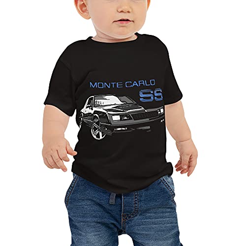 84 Chevy Monte Carlo SS Classic Car Baby Jersey Short Sleeve Tee Black