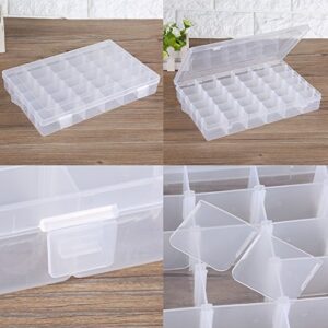 Yosoo Transparent Plastic Organizer Container, Adjustable Divider Removable Storage Box for Sorting Earrings Rings Beads Jewellery (36 Grid)