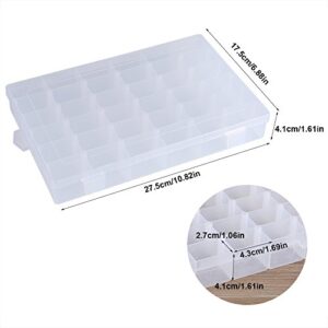 Yosoo Transparent Plastic Organizer Container, Adjustable Divider Removable Storage Box for Sorting Earrings Rings Beads Jewellery (36 Grid)