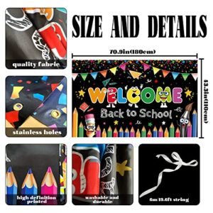 Welcome Back to School Backdrop First Day of School Photo Booth Props Welcome Back Banner for Kids Teacher Students Welcome Back to School Banner Decorations Supplies for Classroom Background Decor