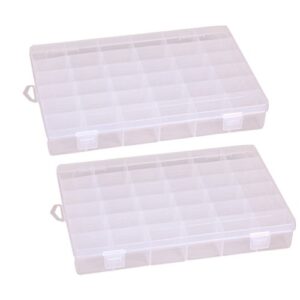 richohome 36 grids adjustable jewelry bead organizer box storage container case,pack of 2