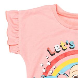 CoComelon JJ Infant Baby Girls Graphic T-Shirt French Terry Shorts Outfit Set Pink/Blue 18 Months