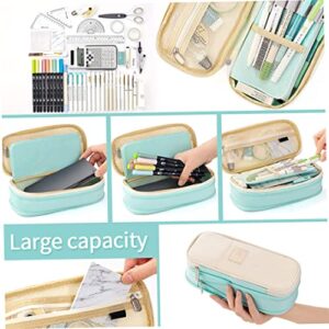 Big Capacity Pencil Pen Case, Office College School Storage Pouch Holder Box Organizer Blue (Cyan) Pencil Case, Large Pencil Case, Aesthetic Pencil Case, Pencil Case Large, Expandable Pencil