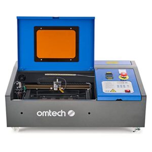 omtech 40w laser engraver, 8″x12″ desktop k40 laser engraving machine, 200×300 laser etching machine with red dot pointer lcd panel software bundle water pump exhaust pipe for wood acrylic fabric more