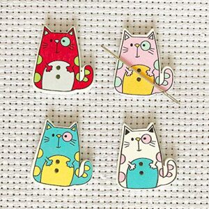 cross stitch assistant needle minder cat cute needle holder, needlework, embroidery accessories