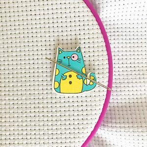 Cross Stitch Assistant Needle Minder Cat Cute Needle Holder, Needlework, Embroidery Accessories