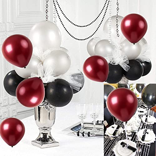 Graduation Decorations 2023 Maroon Grad Burgundy Silver Black Maroon Grad Burgundy Silver Black Balloon Congrats Banner 2023 Burgundy Graduation Party Supplies