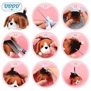 UOOU Needle Felting Kit, 61 Pcs Felt Dog Dolls Needle Felting Set with Felting Needles, Wool Roving, Felting Pad, Instruction Manual, Felting Beginner Tools for Felted Animal Needle Felting Supplies