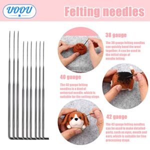 UOOU Needle Felting Kit, 61 Pcs Felt Dog Dolls Needle Felting Set with Felting Needles, Wool Roving, Felting Pad, Instruction Manual, Felting Beginner Tools for Felted Animal Needle Felting Supplies