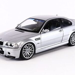 Solido S1806503 1:18 2003 BMW E46 CSL Coupe-Silver Grey Collectible Miniature car