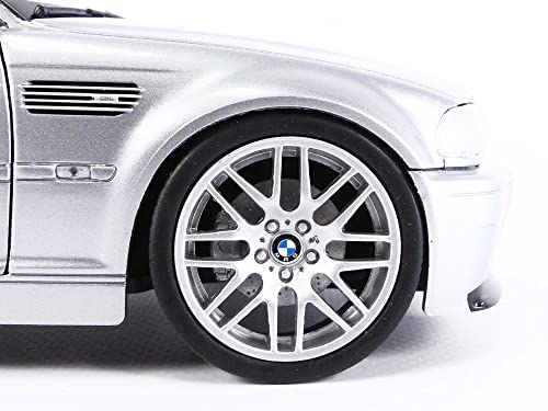 Solido S1806503 1:18 2003 BMW E46 CSL Coupe-Silver Grey Collectible Miniature car