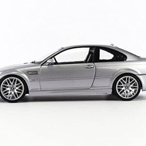 Solido S1806503 1:18 2003 BMW E46 CSL Coupe-Silver Grey Collectible Miniature car