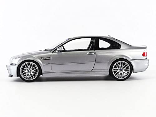 Solido S1806503 1:18 2003 BMW E46 CSL Coupe-Silver Grey Collectible Miniature car