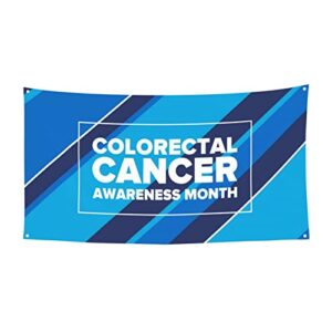 colorectal cancer awareness month blue ribbon 2023 banner 70×35 inch backdrop for outdoor indoor party decorations supplies