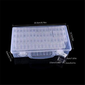 Transparent Storage Box w/ 64 Slots Plastic Beads Storage Container Box Multi Storage Jars Diamond Painting Boxes Adjustable Storage Diamond Embroidery Box of Diamond Embroidery Box Jewelry Organizat