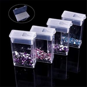 Transparent Storage Box w/ 64 Slots Plastic Beads Storage Container Box Multi Storage Jars Diamond Painting Boxes Adjustable Storage Diamond Embroidery Box of Diamond Embroidery Box Jewelry Organizat